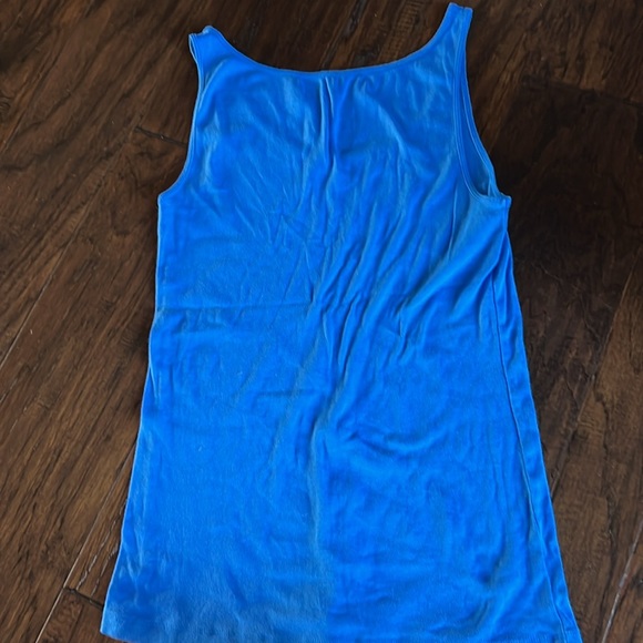 Loft blue cotton tank top.  Black old navy racer back tank top - Picture 3 of 5